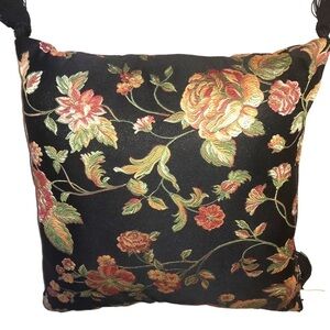 Home Accent Pillow Newport Floral Embroidered Tassel FLAW